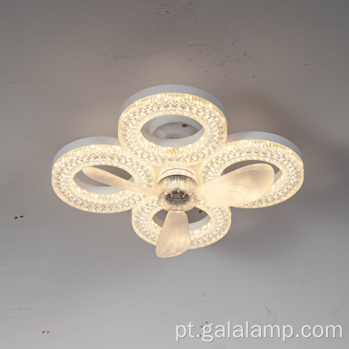 Ventilador de teto moderno de cristal embutido